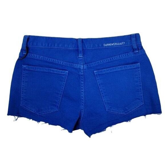 Current Elliott The Boyfriend Short Womens Sz 24 Nautical Blue Mid Rise Cut Off - Picture 3 of 5